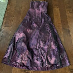 Purple strapless gown